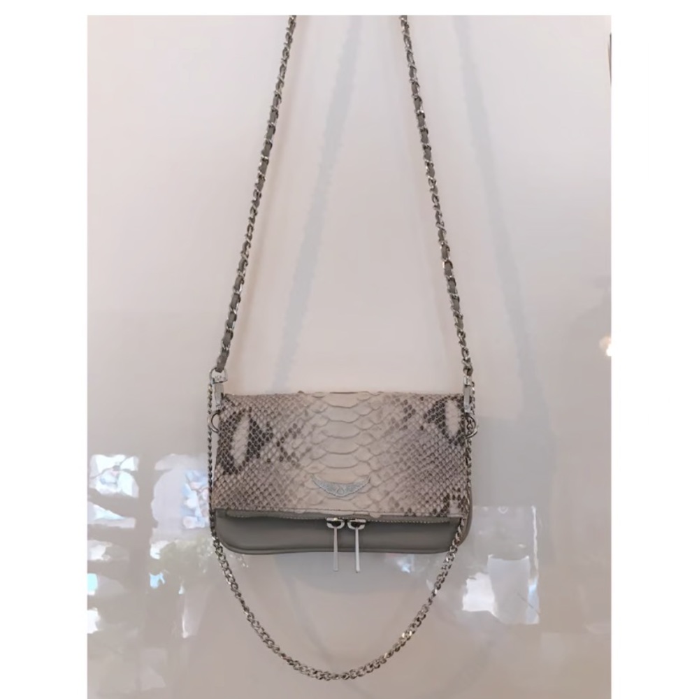 Zadig & Voltaire Natural Rock Savage Nano Snake-embossed Leather Cross-body Bag